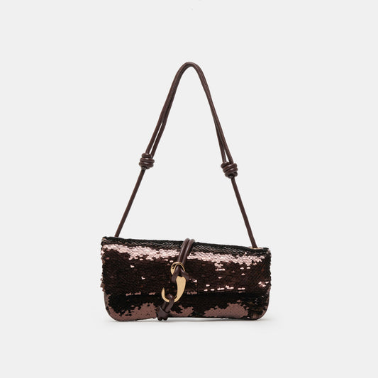 ALICE SHOULDER BAG BROWN SEQUIN STELLA Dolce Vita