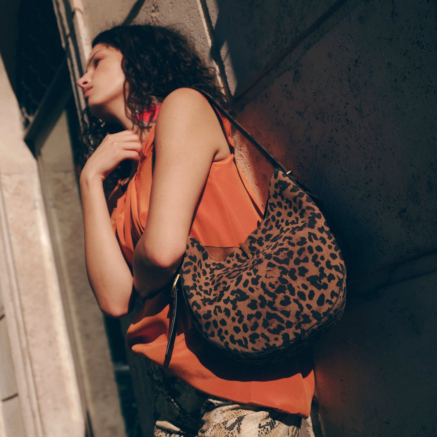Bree Leopard Suede Shoulder Bag Dolce Vita