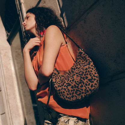 Bree Leopard Suede Shoulder Bag Dolce Vita