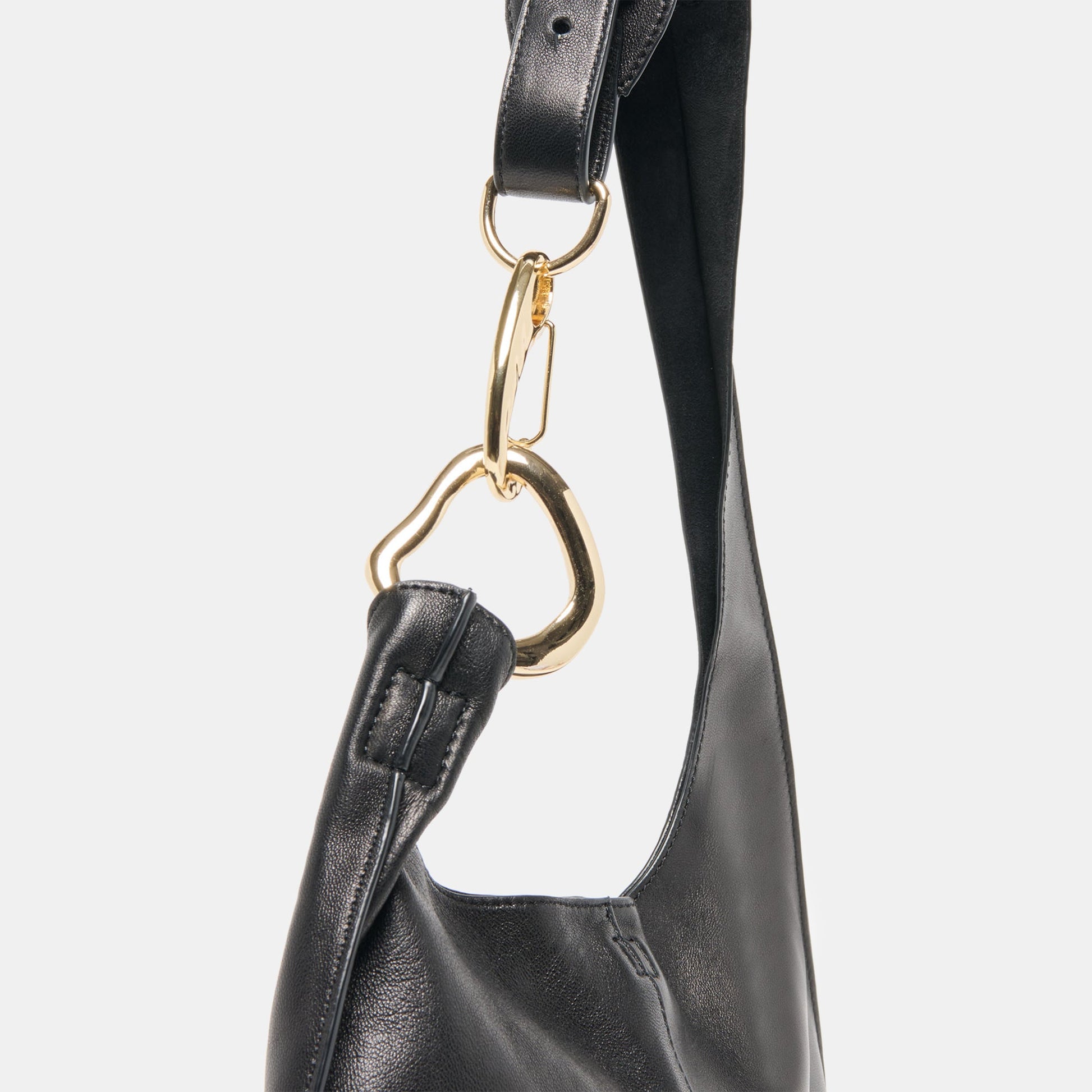 Johnnie Black Leather Shoulder Bag Dolce Vita