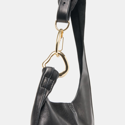 Johnnie Black Leather Shoulder Bag Dolce Vita