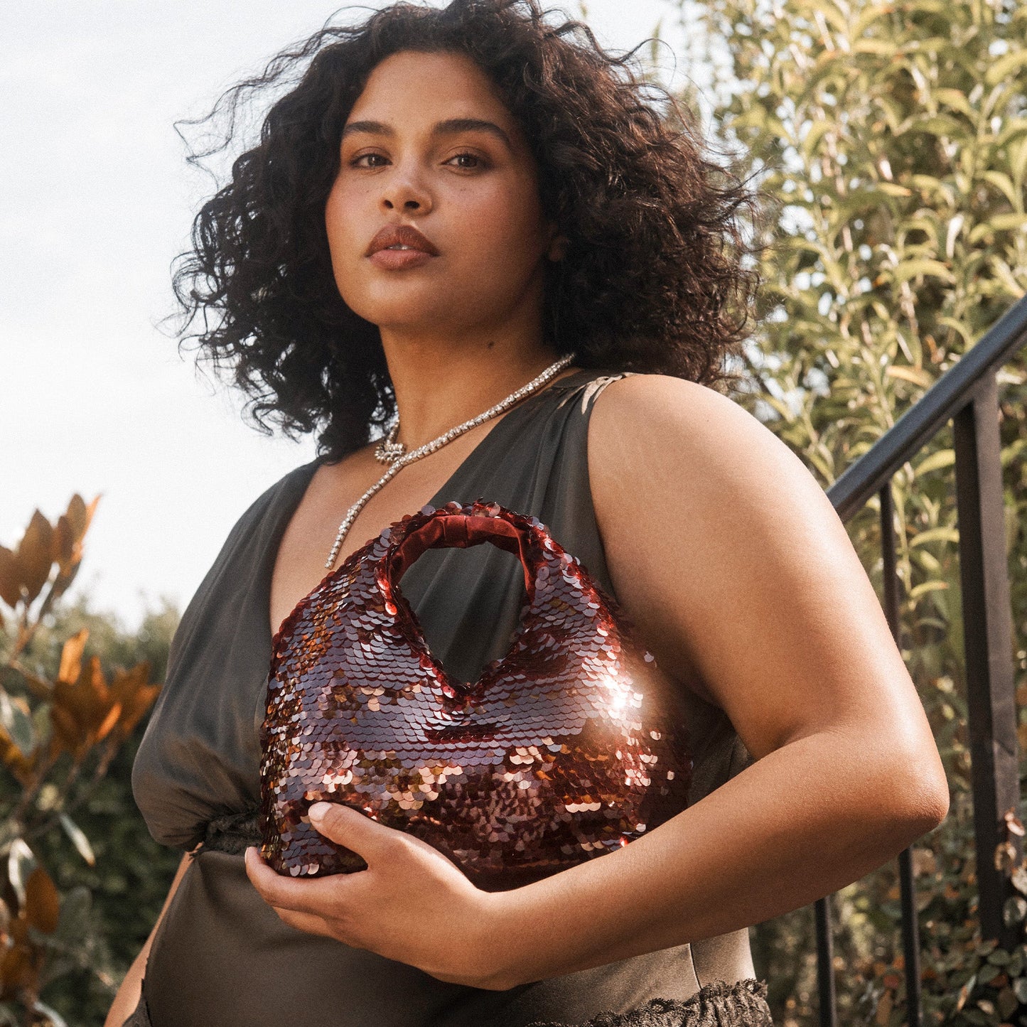 Dahlia Sequin Burgundy Sequin Handbag Dolce Vita