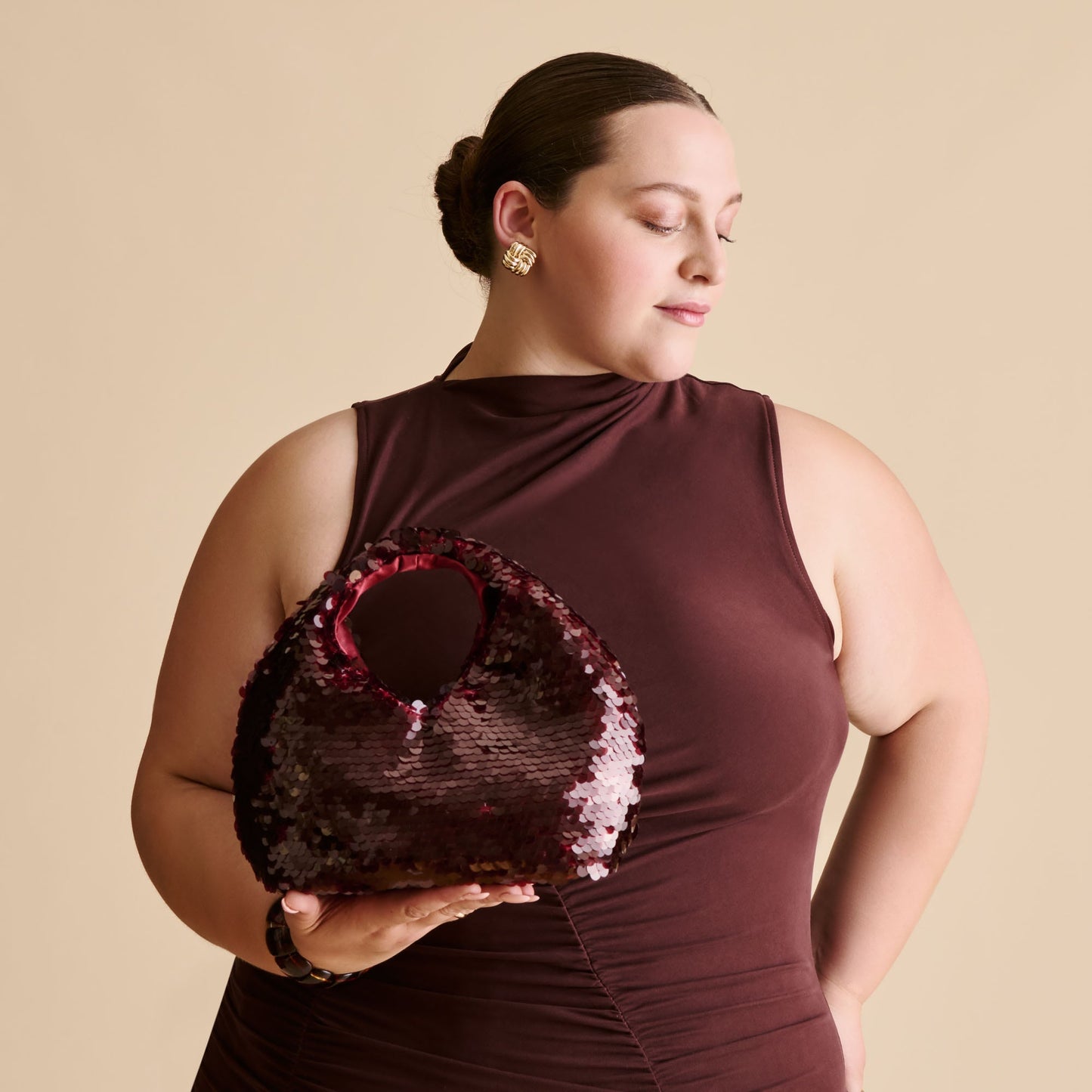 Dahlia Sequin Burgundy Sequin Handbag Dolce Vita