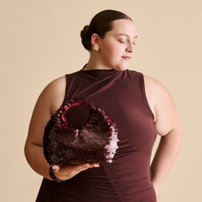 Dahlia Sequin Burgundy Sequin Handbag Dolce Vita