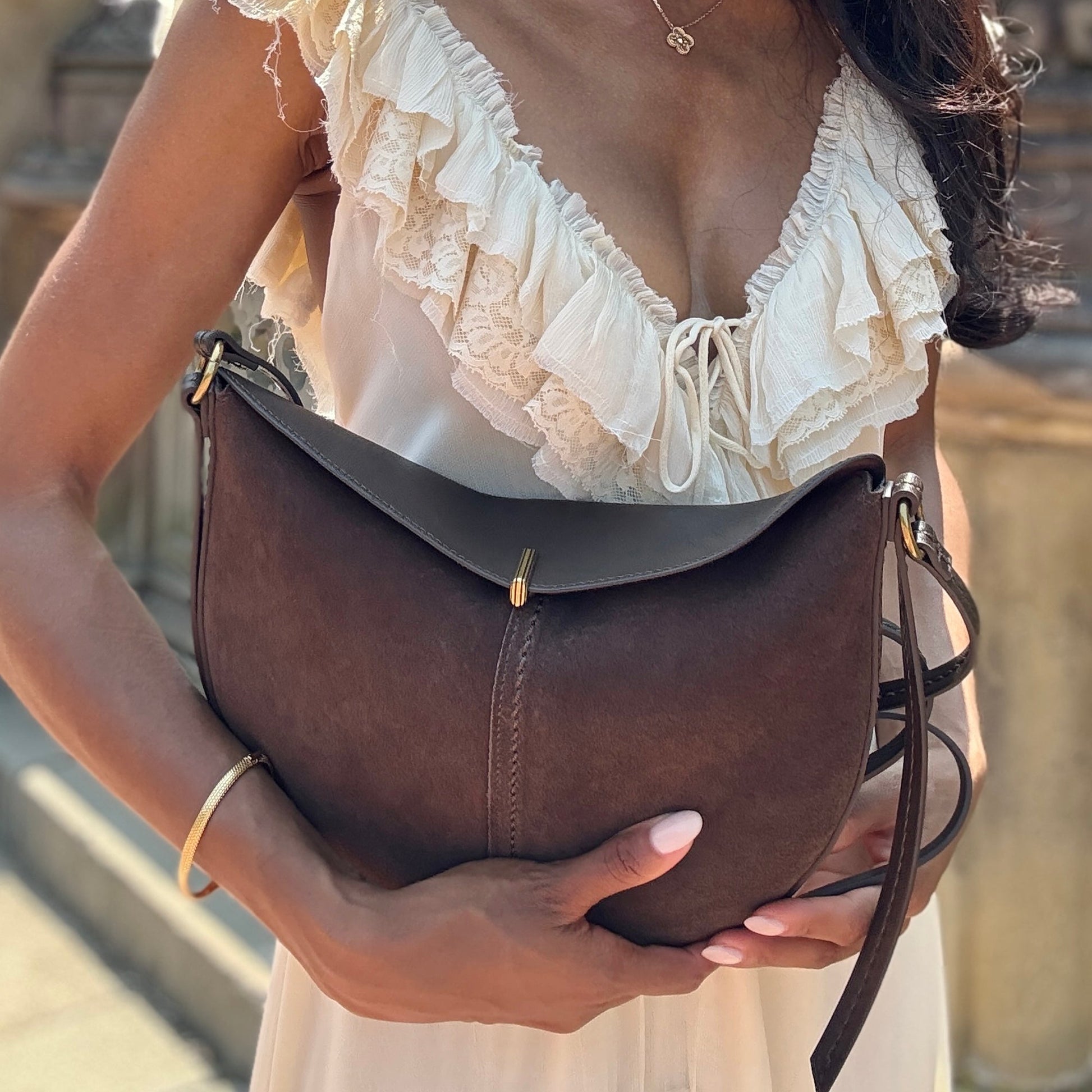 Bennett Espresso Suede Crossbody Dolce Vita