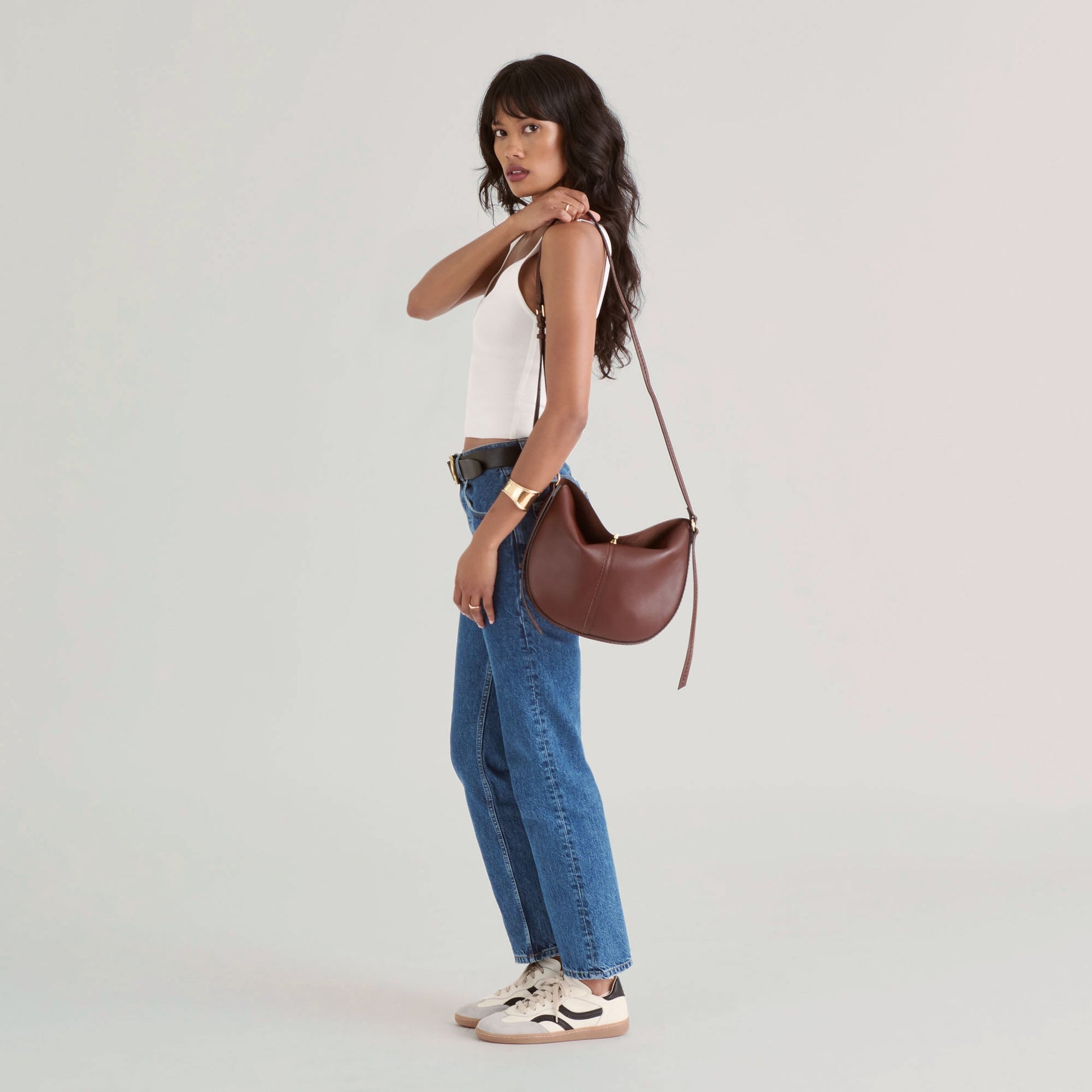 Burano Brown Leather Crossbody Dolce Vita