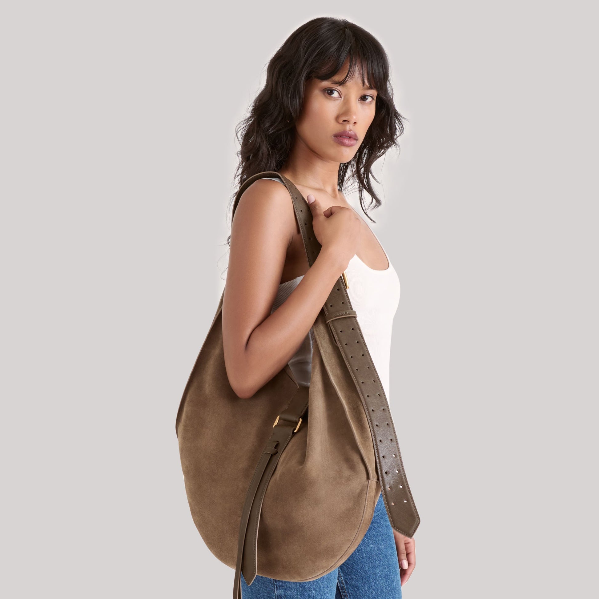 Oakley Olive Suede Tote Dolce Vita