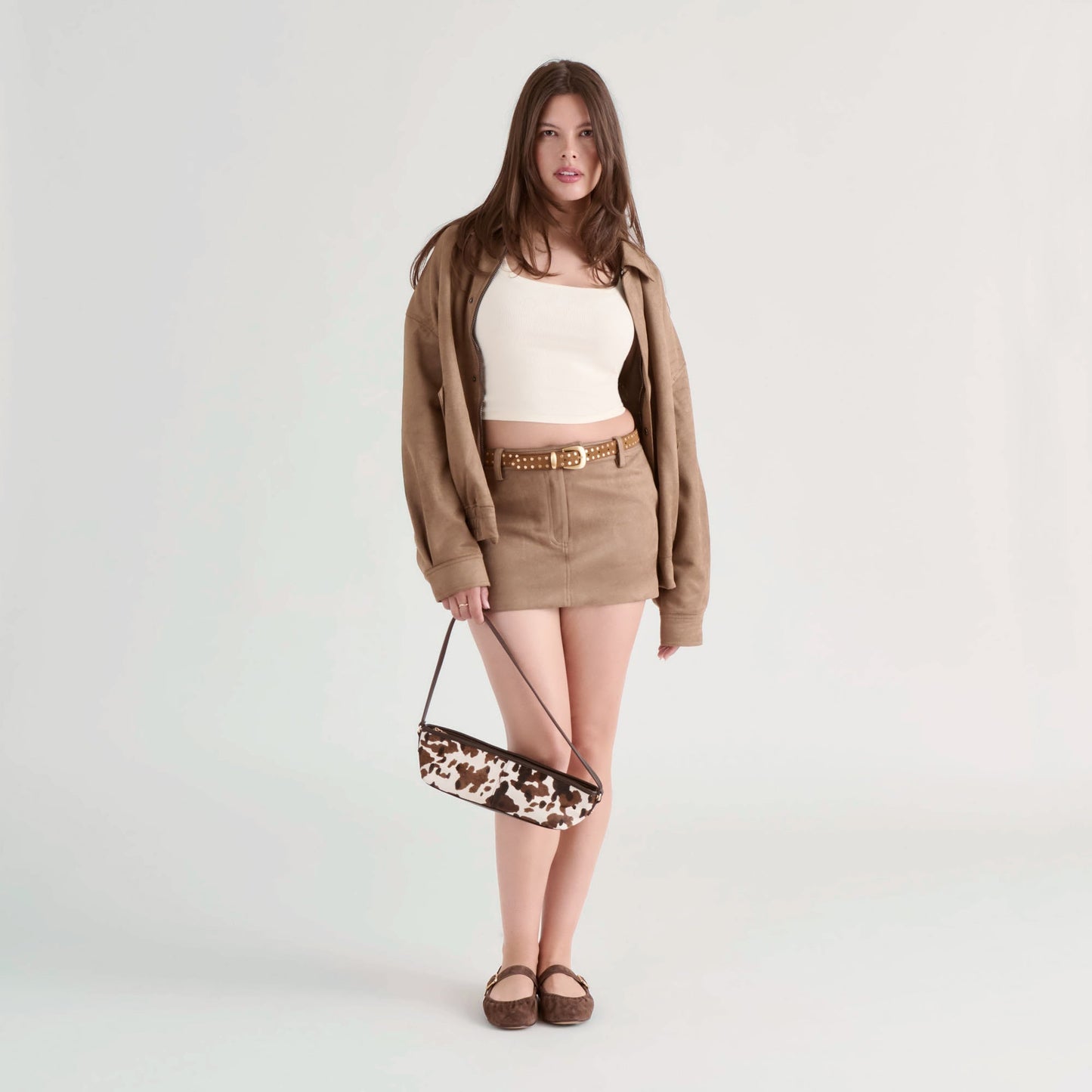 Savaii Cocoa Calf Hair Shoulder Bag Dolce Vita