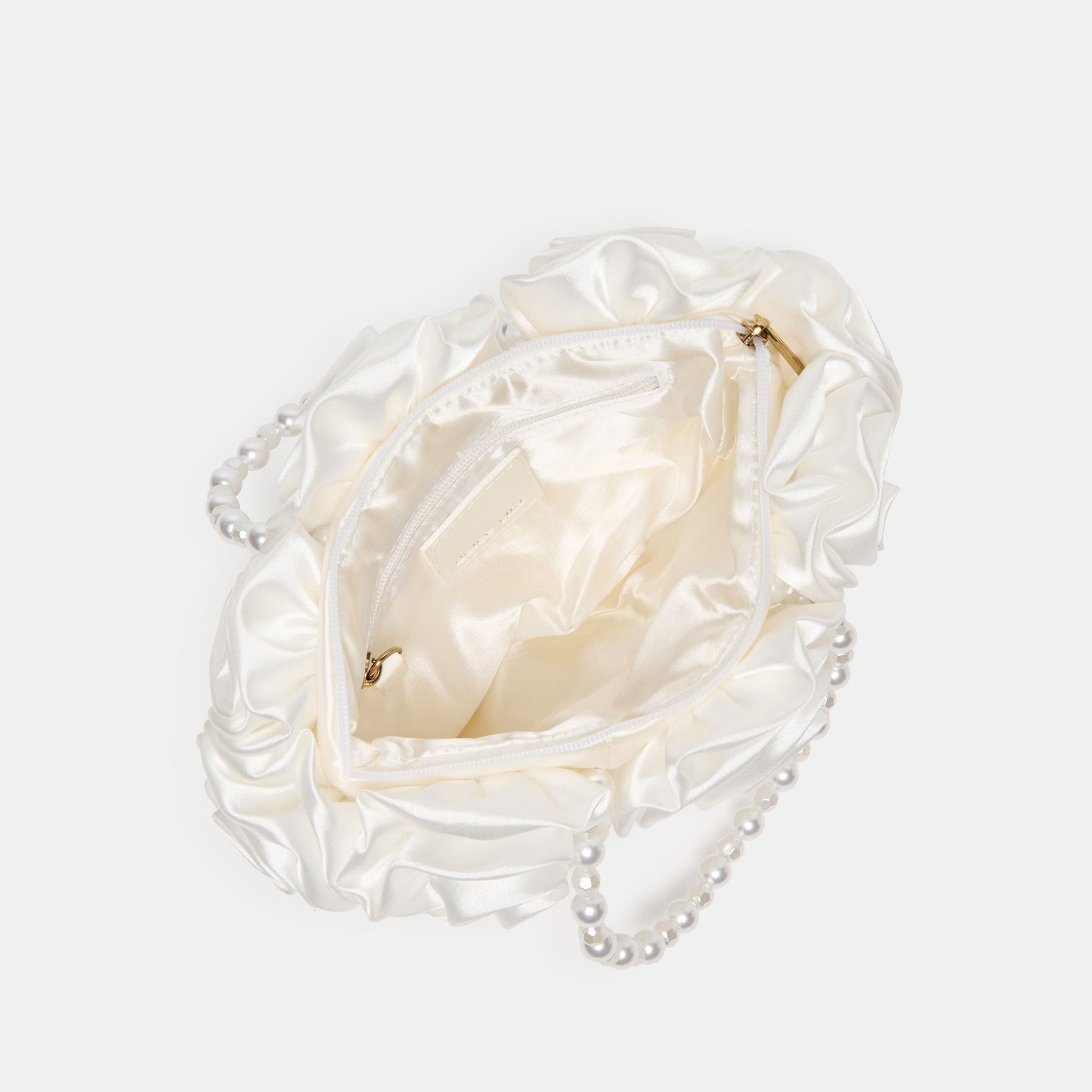 Aubrey White Satin Handbag Dolce Vita
