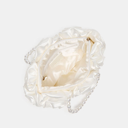 Aubrey White Satin Handbag Dolce Vita