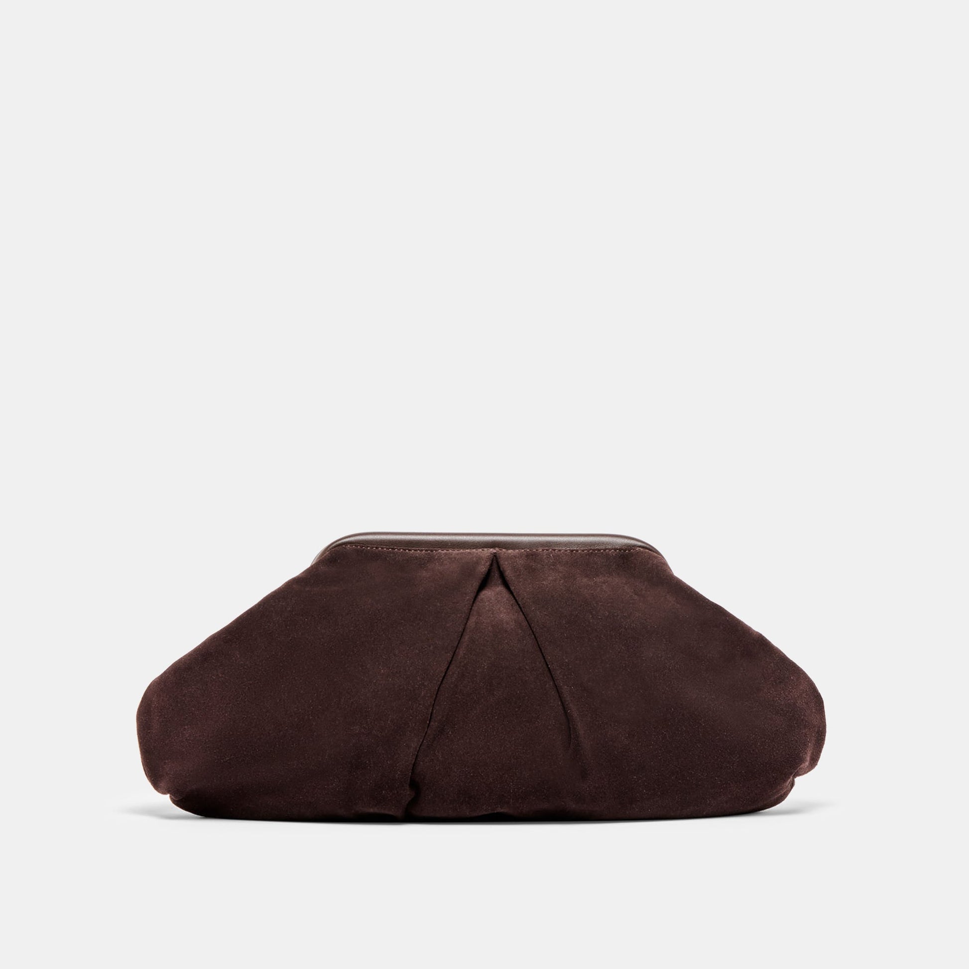 Sahara Espresso Suede Clutch Dolce Vita