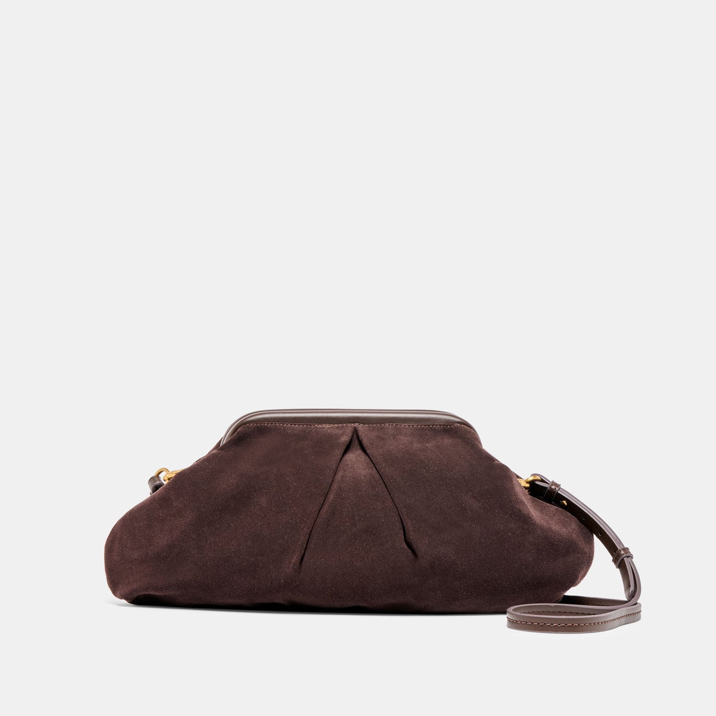 Sahara Espresso Suede Clutch Dolce Vita