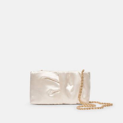 Rozey White Satin Clutch Dolce Vita