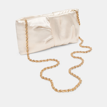 Rozey White Satin Clutch Dolce Vita