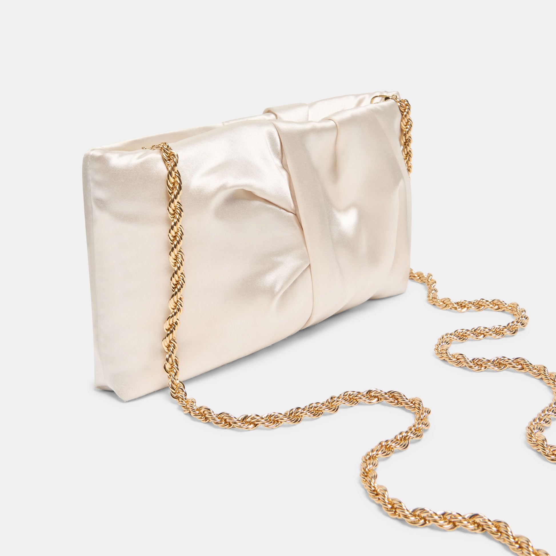 Rozey White Satin Clutch Dolce Vita