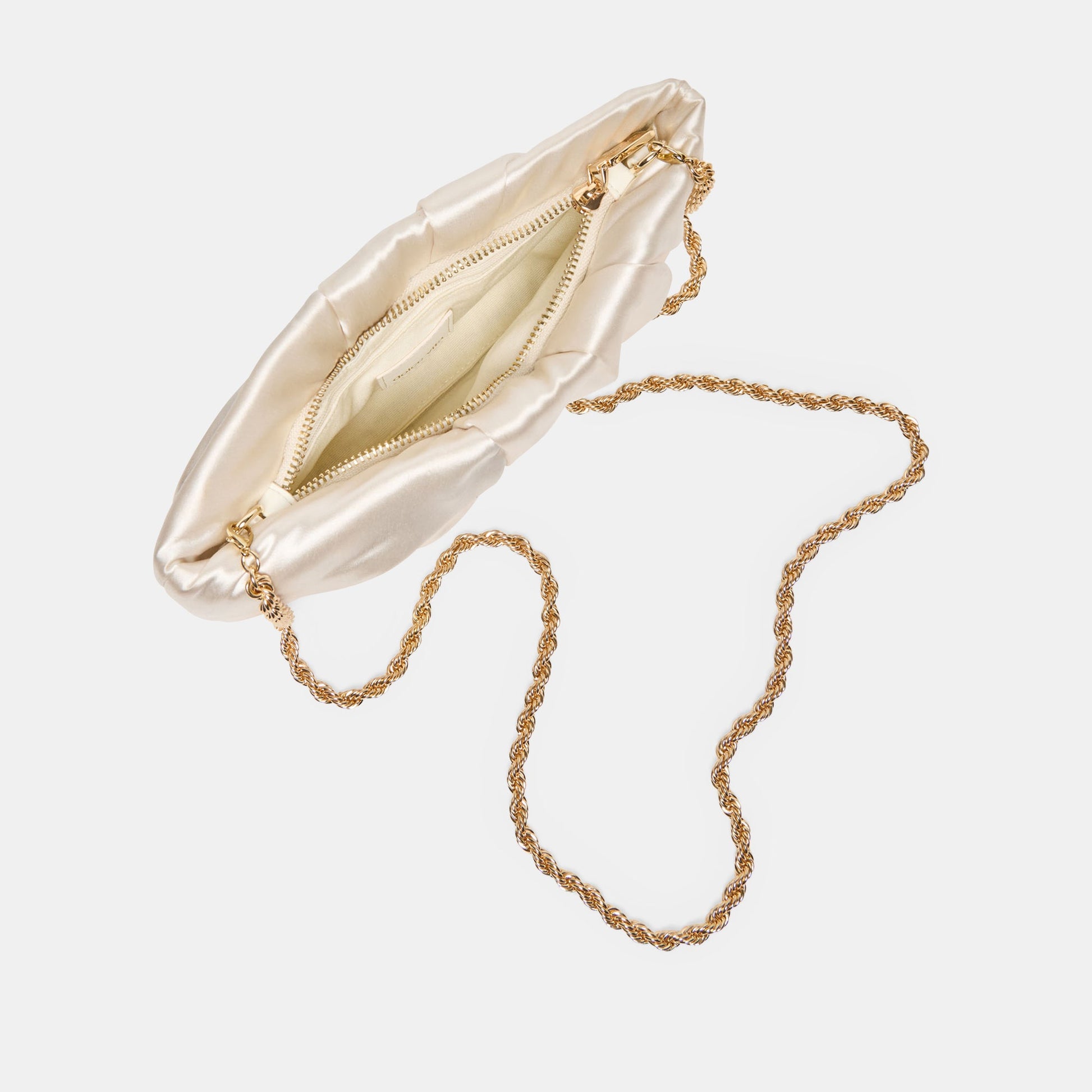 Rozey White Satin Clutch Dolce Vita