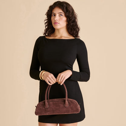 Boracay Chocolate Suede Shoulder Bag Dolce Vita