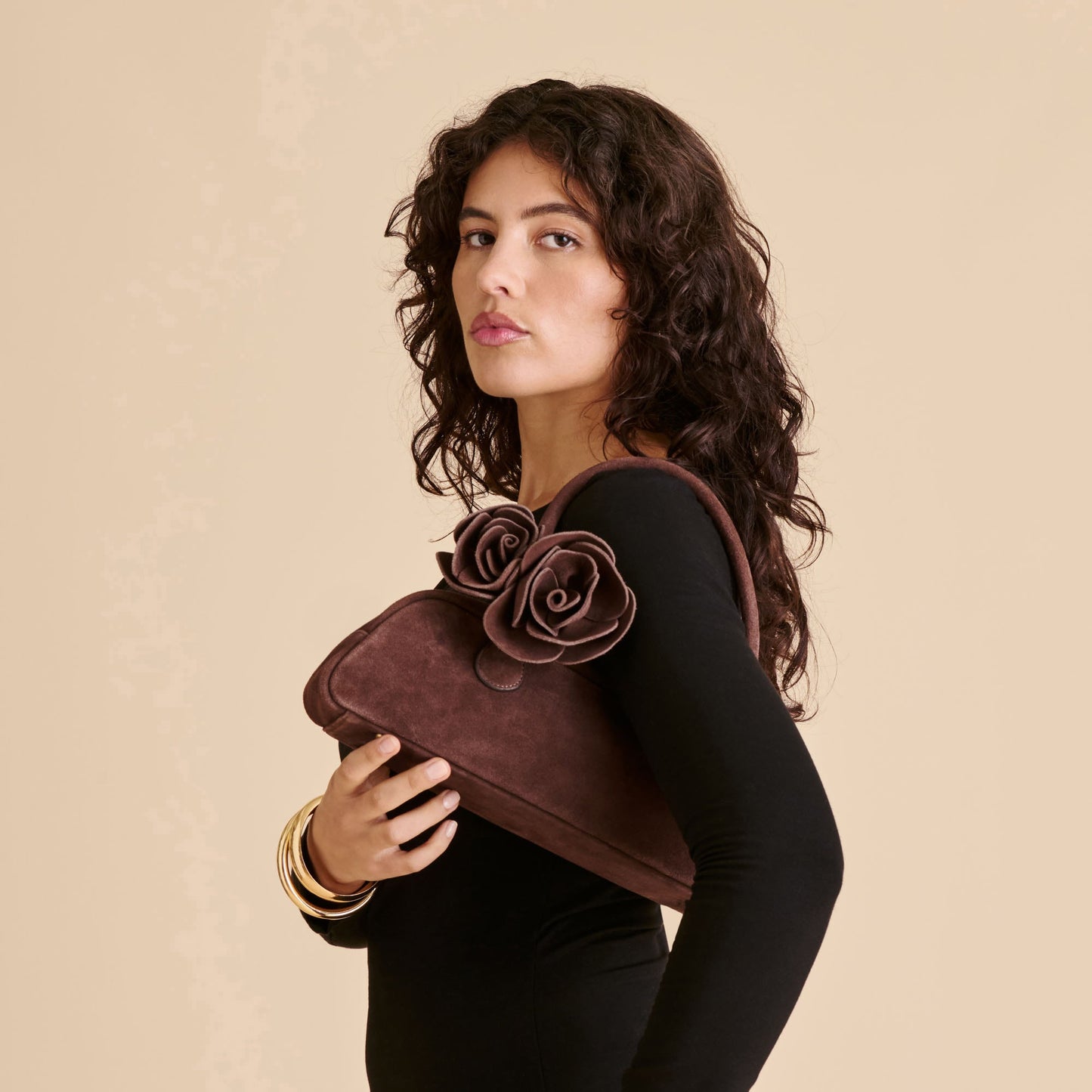 Boracay Chocolate Suede Shoulder Bag Dolce Vita