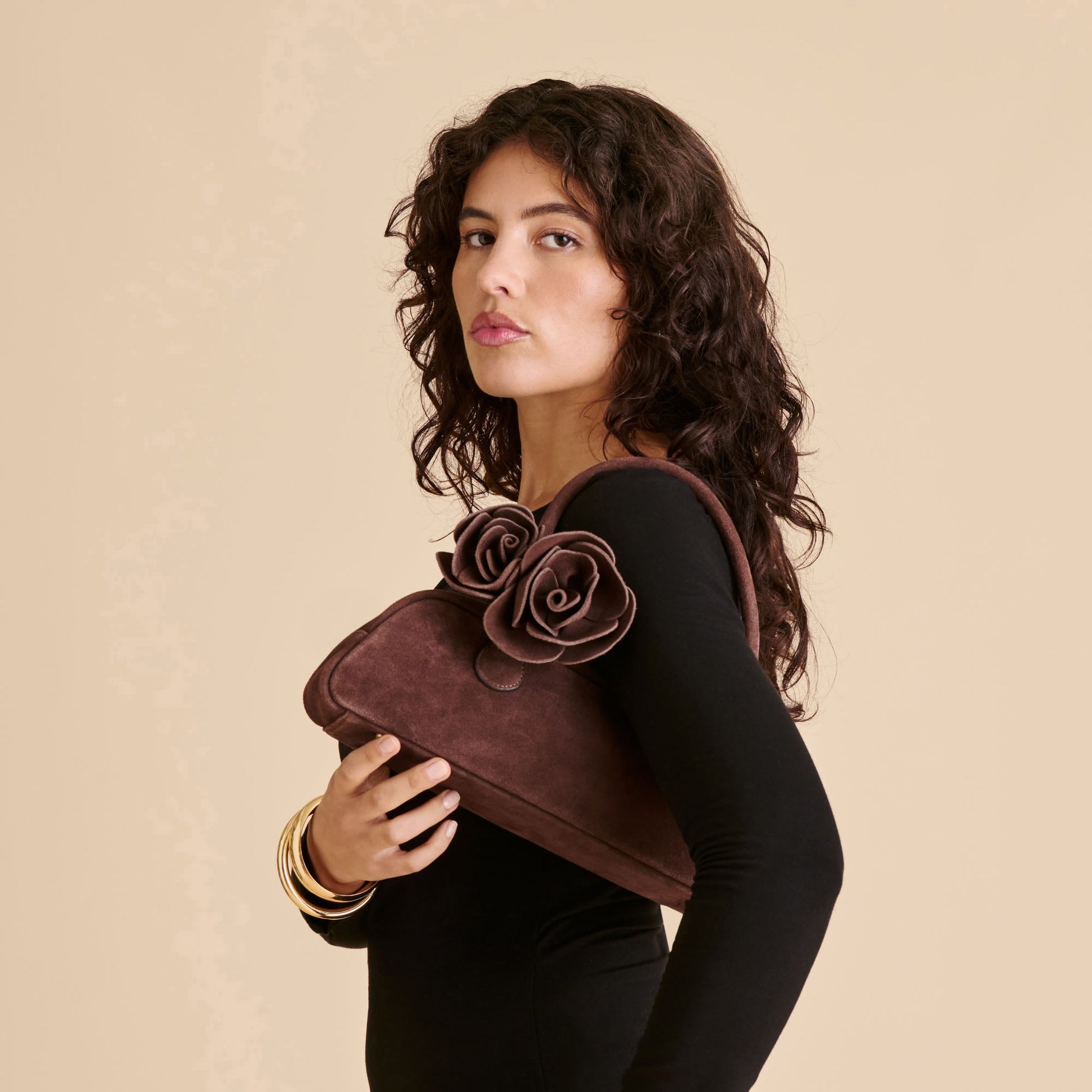 Boracay Chocolate Suede Shoulder Bag Dolce Vita