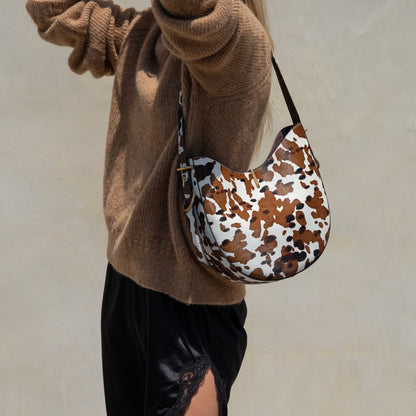 Bree Cocoa Calf Hair Shoulder Bag Dolce Vita