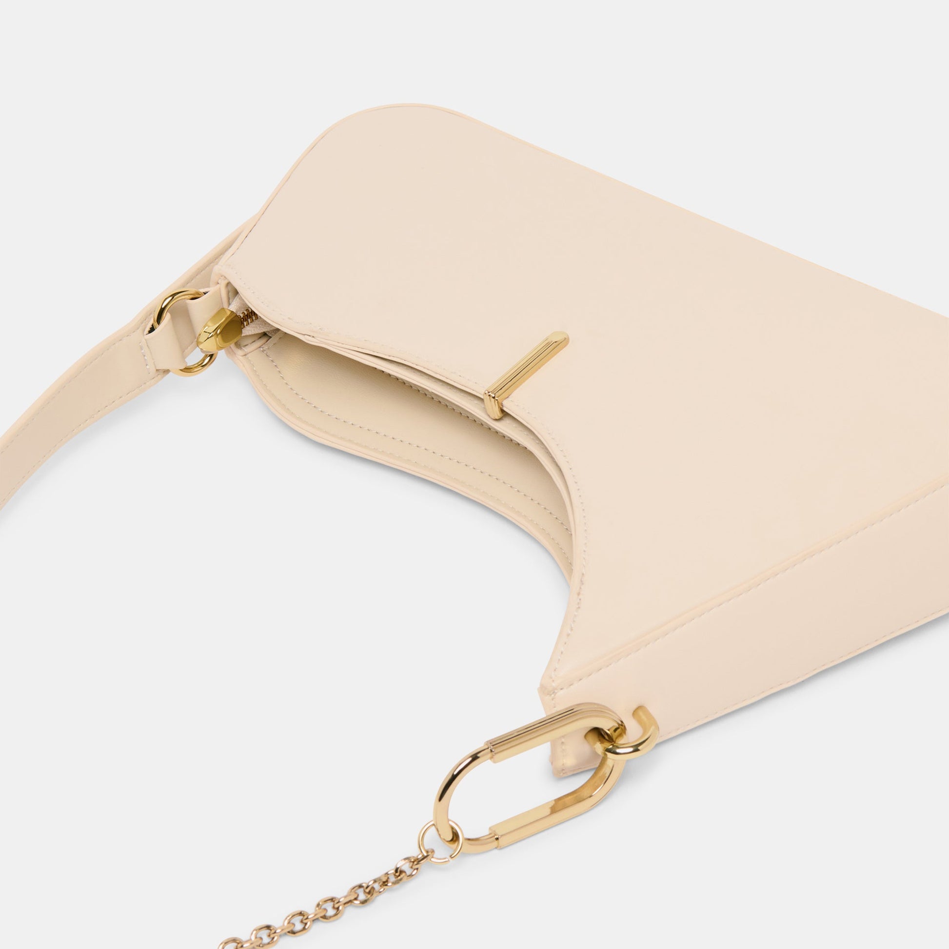 Prya Creme Leather Shoulder Bag Dolce Vita