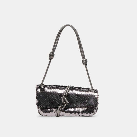 Alice Gunmetal Sequin Shoulder Bag Dolce Vita