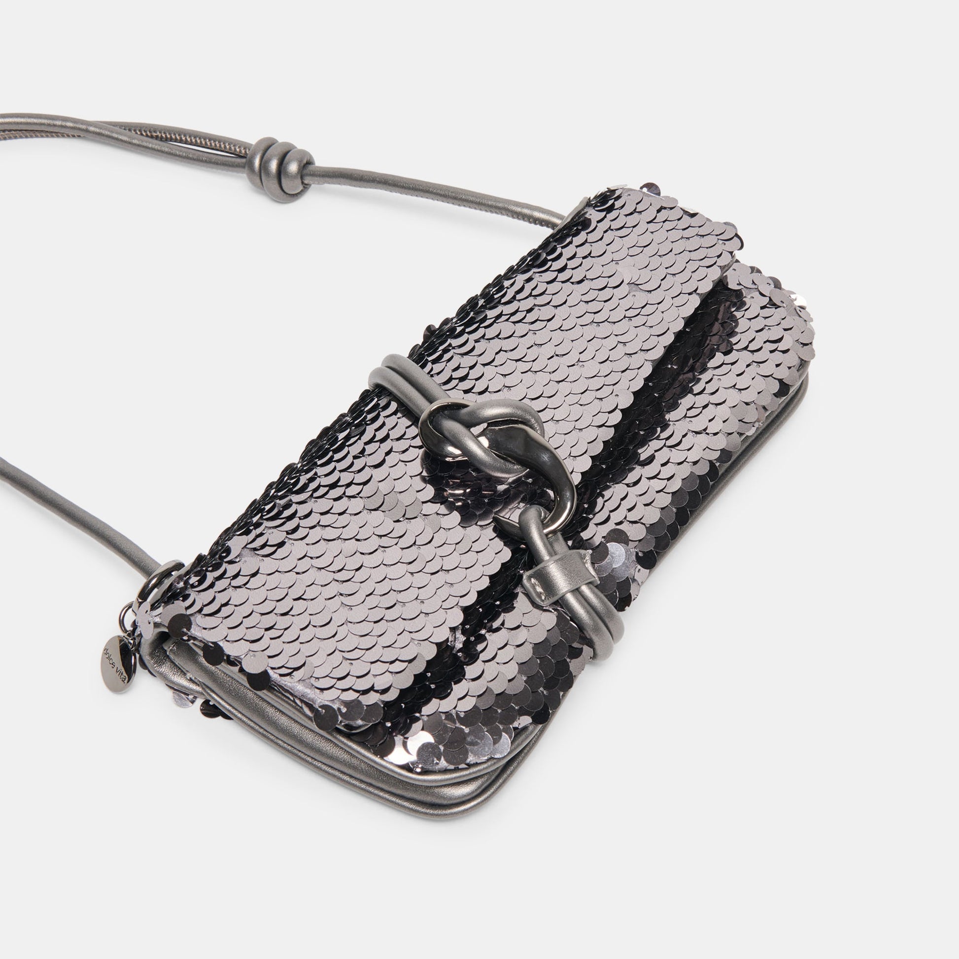 Alice Gunmetal Sequin Shoulder Bag Dolce Vita