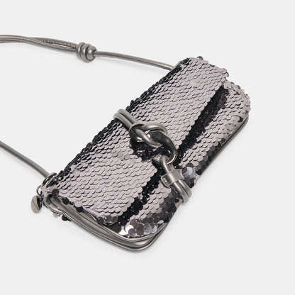 Alice Gunmetal Sequin Shoulder Bag Dolce Vita