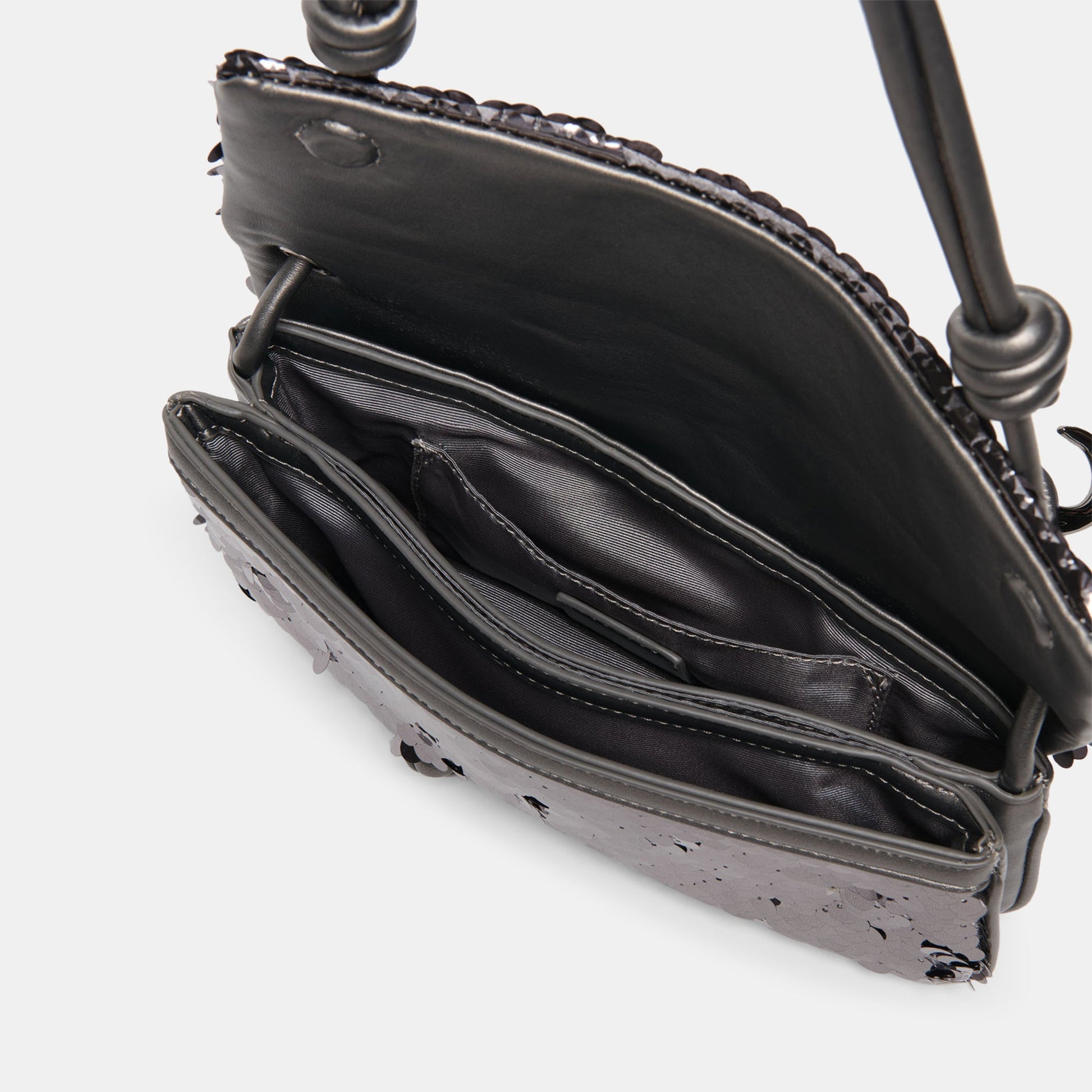 Alice Gunmetal Sequin Shoulder Bag Dolce Vita