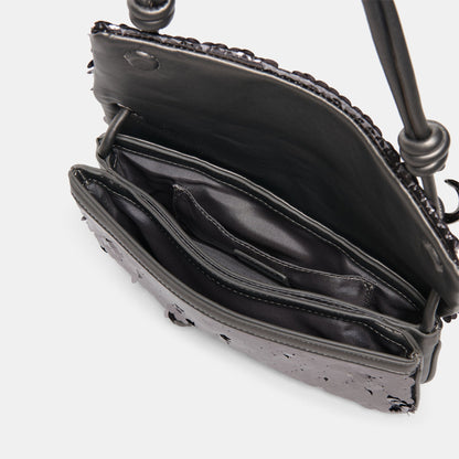 Alice Gunmetal Sequin Shoulder Bag Dolce Vita