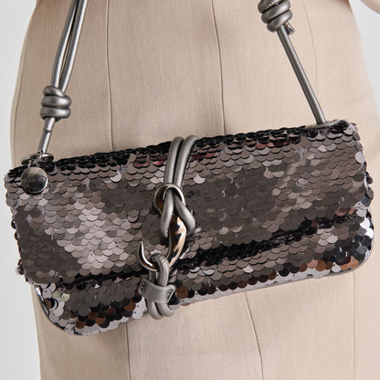 Alice Gunmetal Sequin Shoulder Bag Dolce Vita