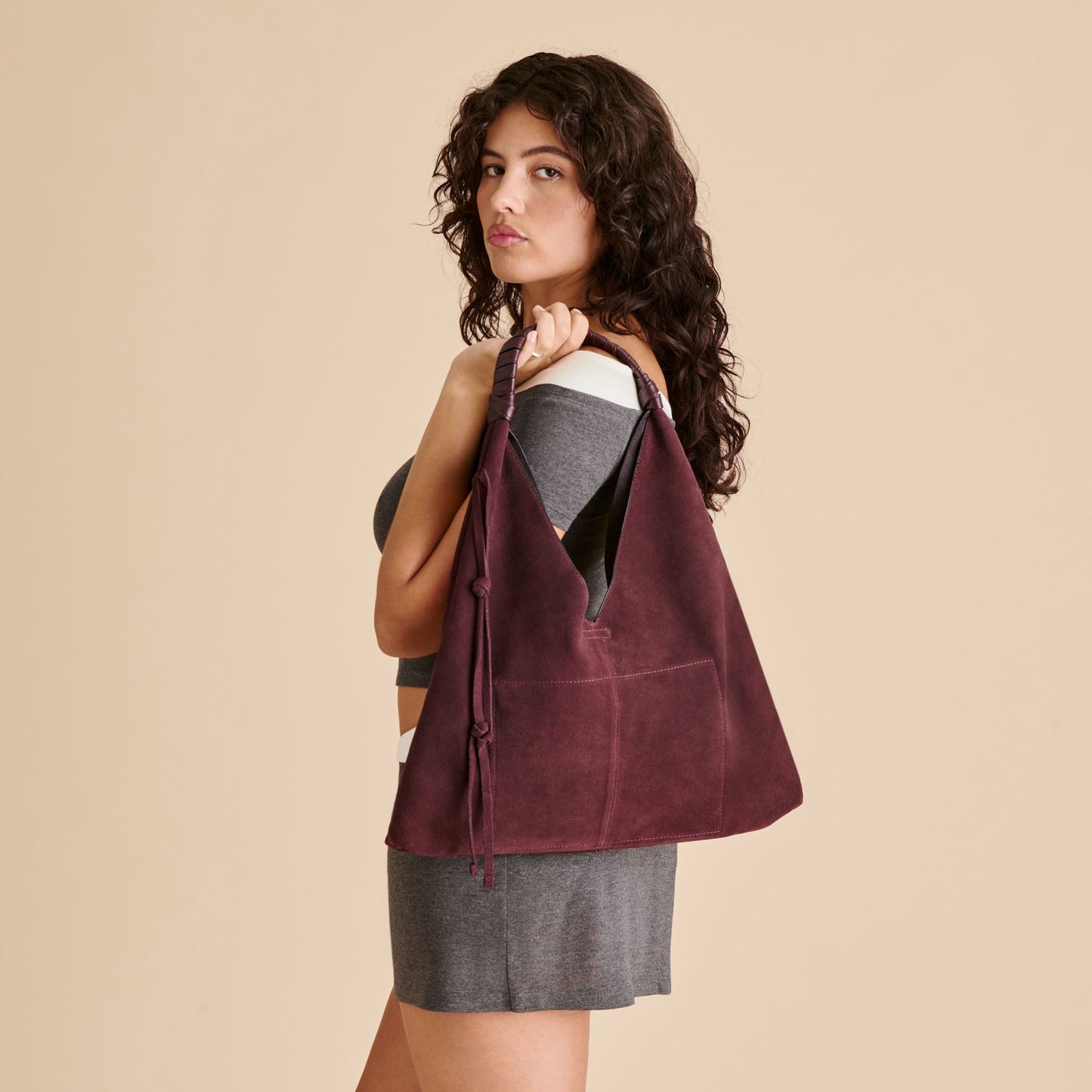 Merrick Burgundy Suede Tote Dolce Vita