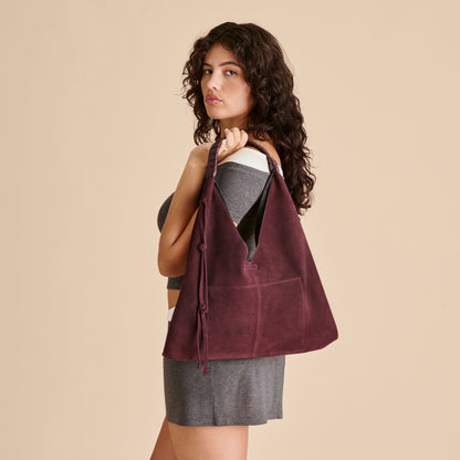 Merrick Burgundy Suede Tote Dolce Vita