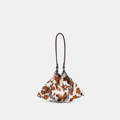 Jagger Cocoa Calf Hair Shoulder Bag Dolce Vita