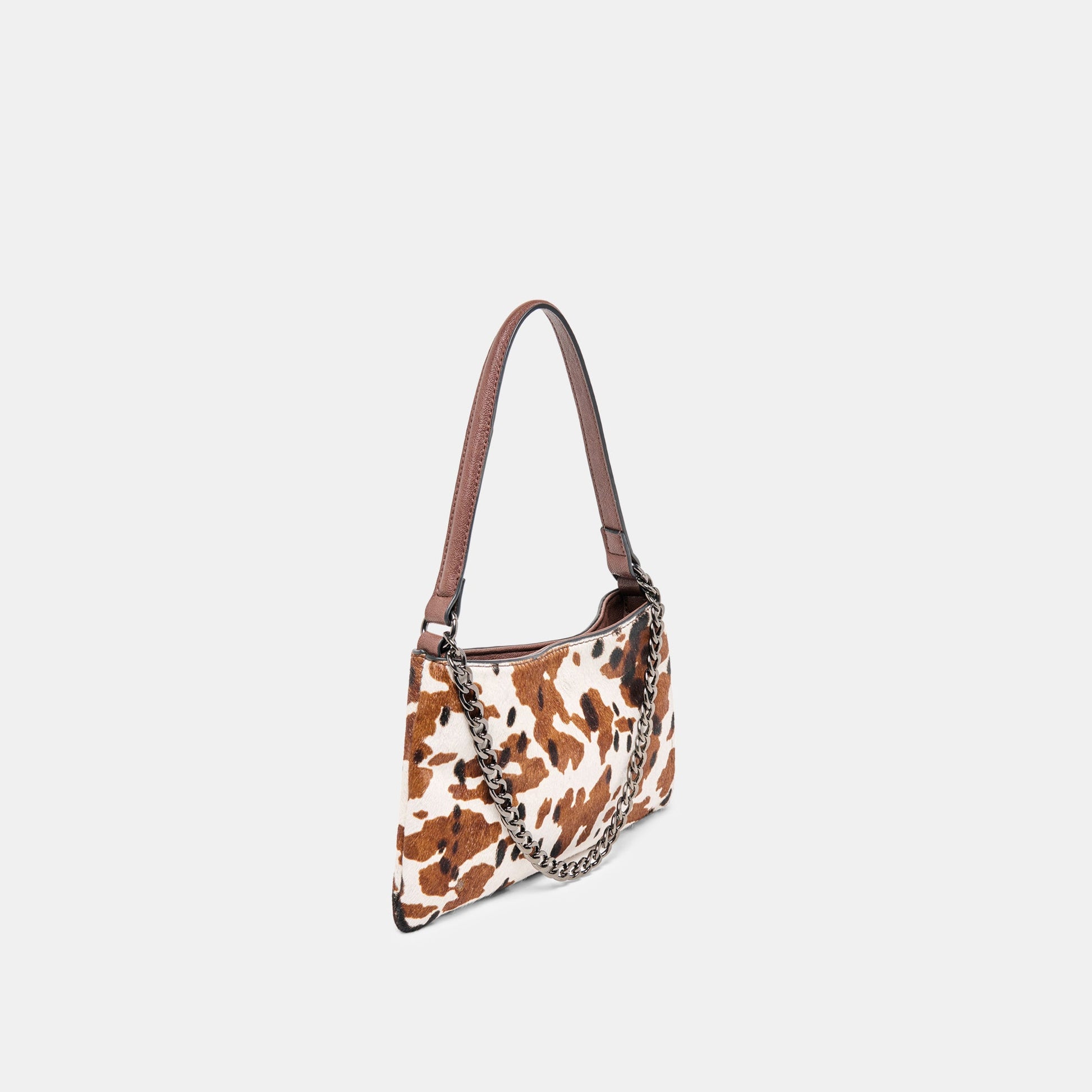 Jagger Cocoa Calf Hair Shoulder Bag Dolce Vita