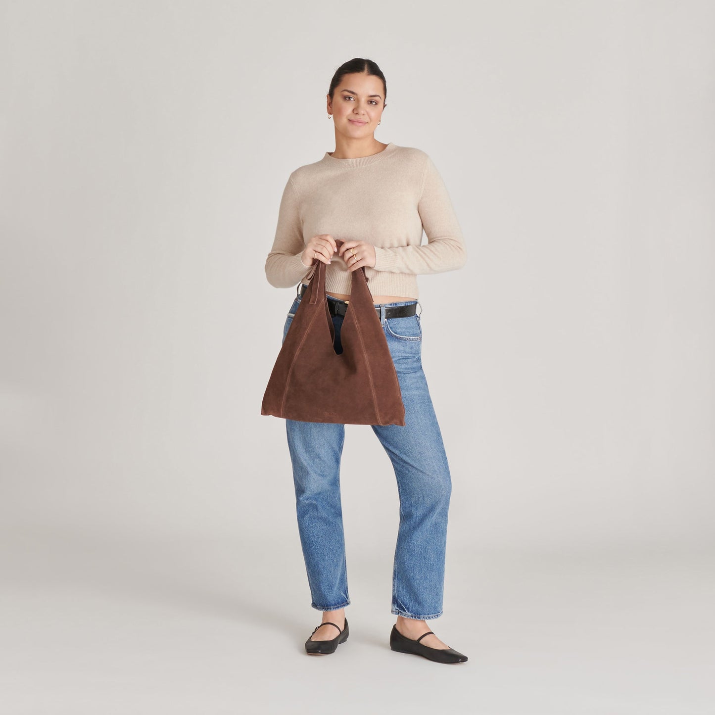 Marie Chocolate Suede Tote Dolce Vita