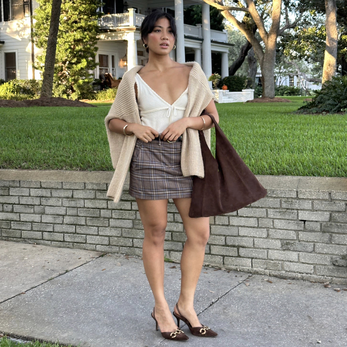 Marie Chocolate Suede Tote Dolce Vita