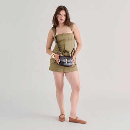 Lucia Black Crackled Stella Crossbody Dolce Vita
