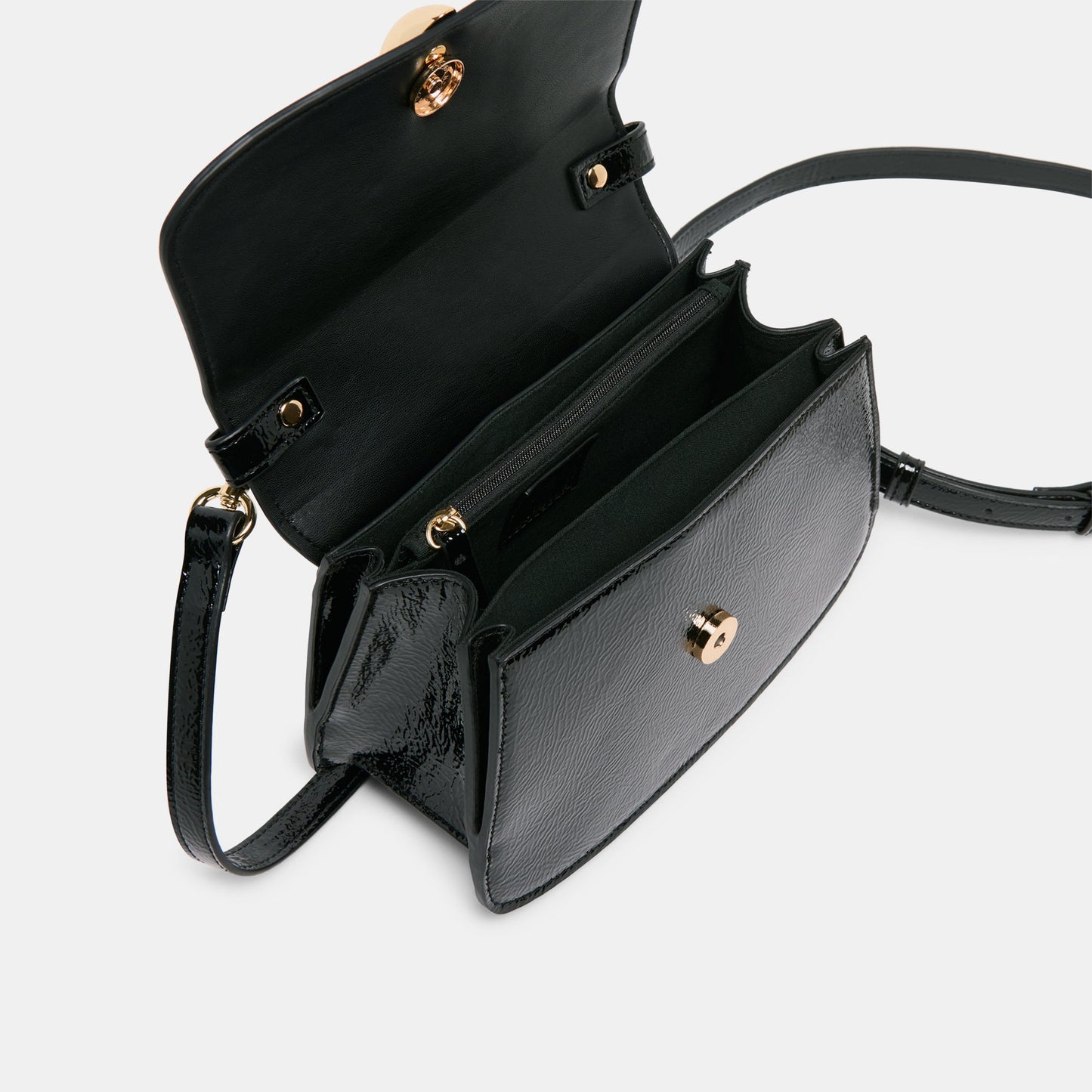 Lucia Black Crackled Stella Crossbody Dolce Vita