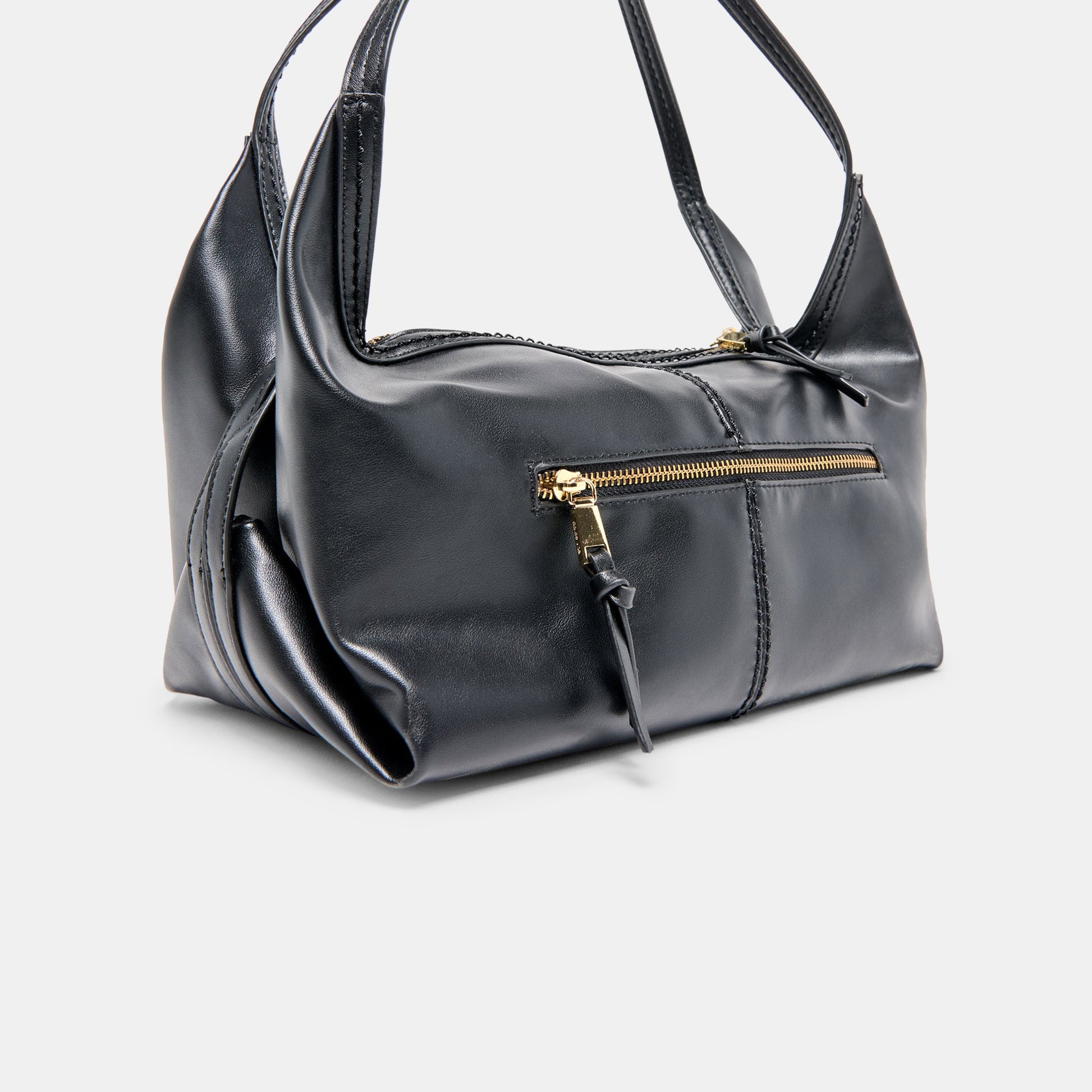 Billy Black Leather Shoulder Bag Dolce Vita