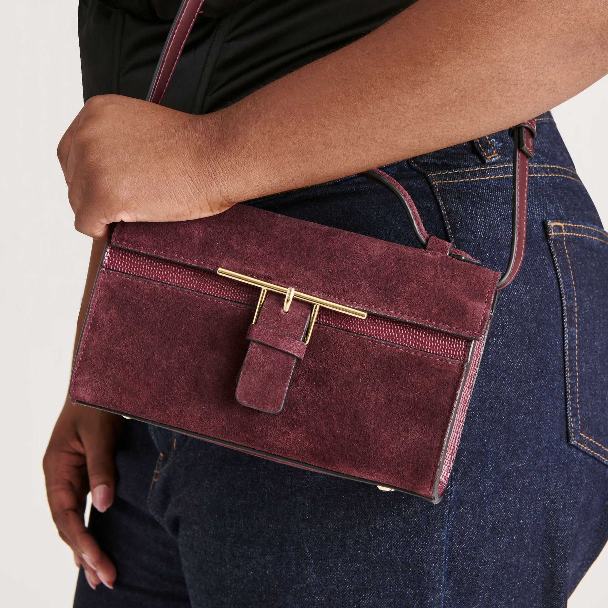 Zannone Burgundy Suede Crossbody Dolce Vita