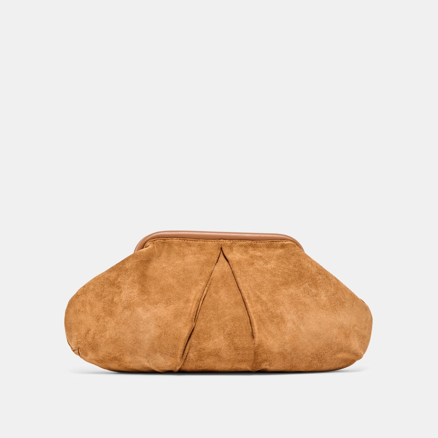 Sahara Cognac Suede Clutch Dolce Vita