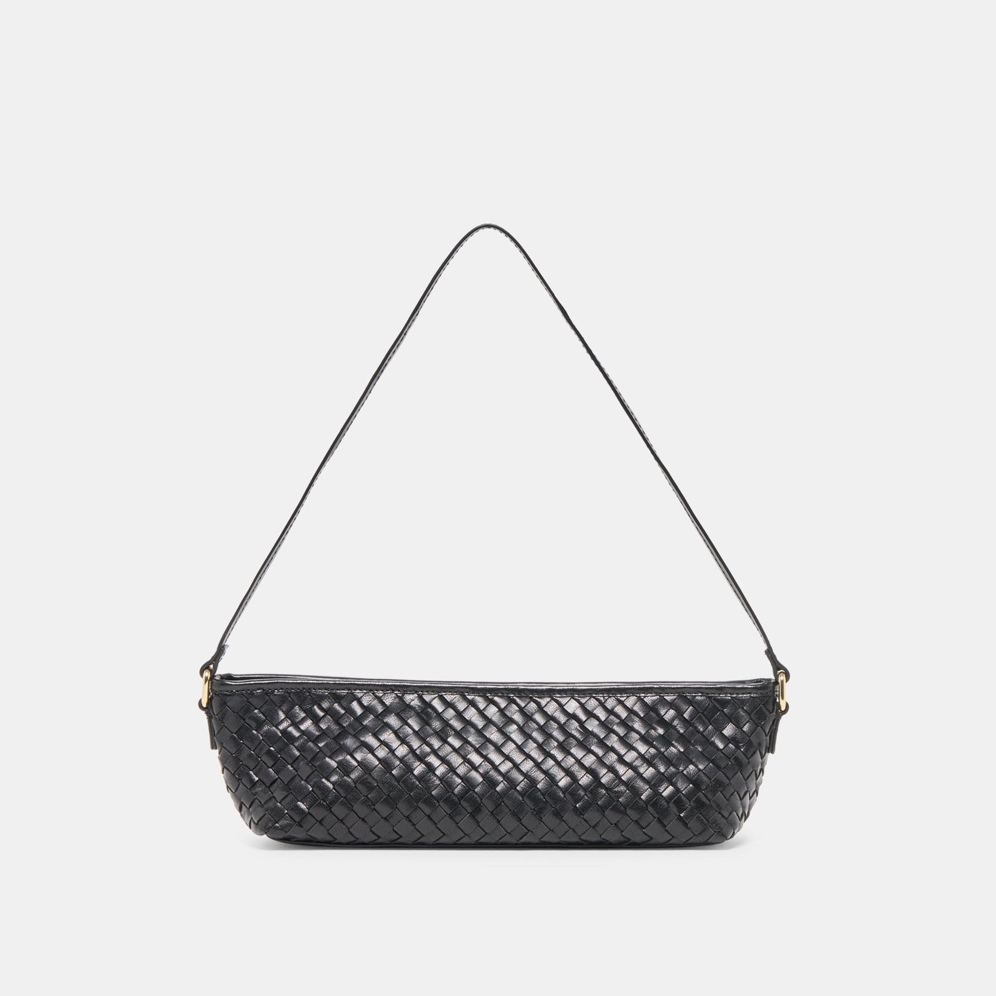 Savaii Black Woven Leather Shoulder Bag Dolce Vita