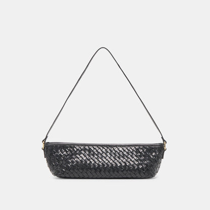 Savaii Black Woven Leather Shoulder Bag Dolce Vita