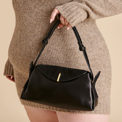 Devyn Black Leather Shoulder Bag Dolce Vita