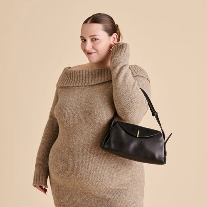 Devyn Black Leather Shoulder Bag Dolce Vita