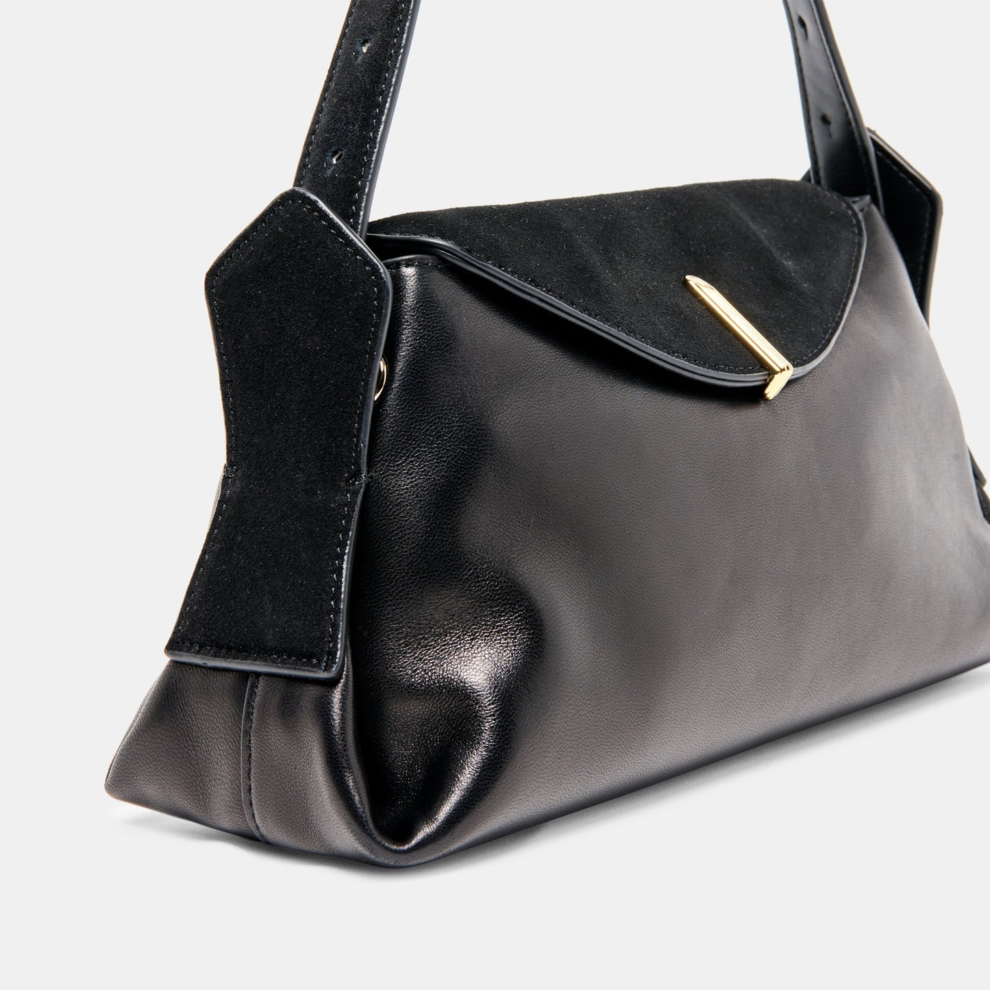 Devyn Black Leather Shoulder Bag Dolce Vita