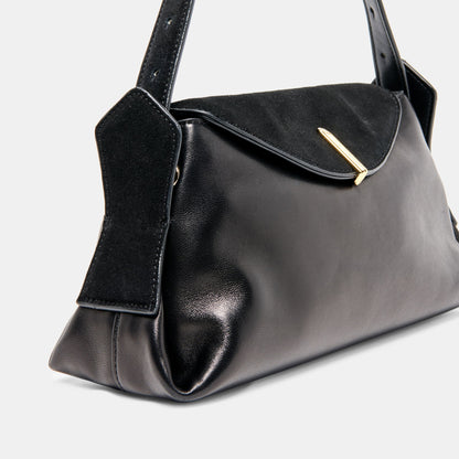 Devyn Black Leather Shoulder Bag Dolce Vita