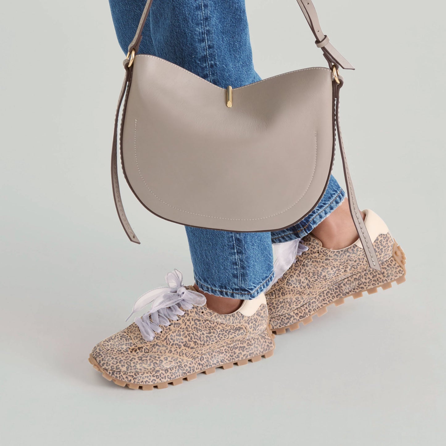 Burano Grey Leather Crossbody Dolce Vita