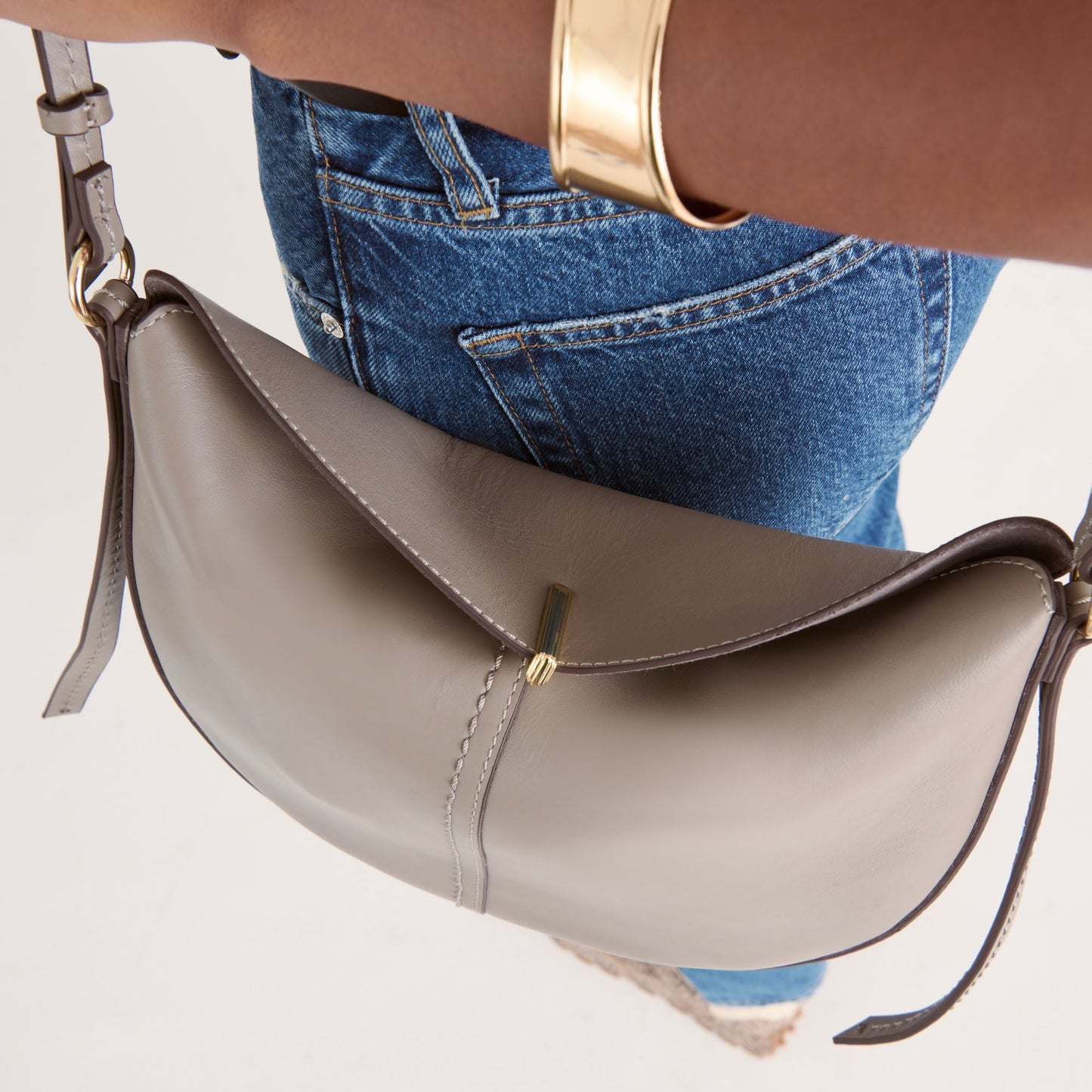 Burano Grey Leather Crossbody Dolce Vita